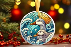 Round Christmas Ornament Sublimation|Clipart Product Image 2