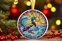 Round Christmas Ornament Sublimation|Clipart Product Image 2