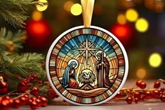 Round Christmas Ornament Sublimation|Clipart Product Image 2