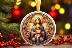 Round Christmas Ornament Sublimation|Clipart Product Image 2
