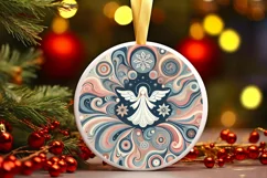 Round Christmas Ornament Sublimation|Clipart Product Image 2