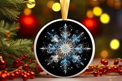 Snow Flake Christmas Round Cute Ornament Sublimation Product Image 1