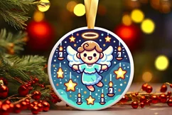 Round Christmas Ornament Sublimation|Clipart Product Image 2