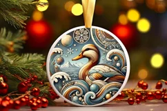 Round Christmas Ornament Sublimation|Clipart Product Image 2