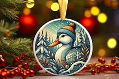 Round Christmas Ornament Sublimation|Clipart Product Image 2