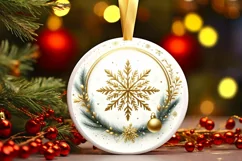 Round Christmas Ornament Sublimation|Clipart Product Image 1