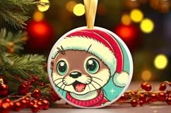 Round Christmas Ornament Sublimation|Clipart Product Image 2