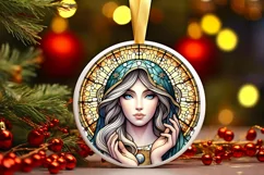 Round Christmas Ornament Sublimation|Clipart Product Image 2