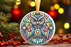 Round Christmas Ornament Sublimation|Clipart Product Image 2