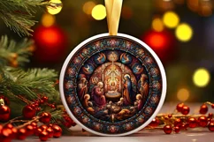 Round Christmas Ornament Sublimation|Clipart Product Image 2