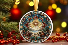 Round Christmas Ornament Sublimation|Clipart Product Image 2