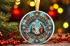 Round Christmas Ornament Sublimation|Clipart Product Image 2