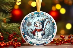 Round Christmas Ornament Sublimation|Clipart Product Image 1