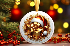 Round Christmass Ornament PNG Product Image 1