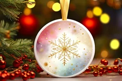 Round Christmas Ornament Sublimation|Clipart Product Image 3