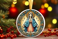 Round Christmas Ornament Sublimation|Clipart Product Image 2