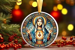 Round Christmas Ornament Sublimation|Clipart Product Image 2