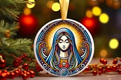 Round Christmas Ornament Sublimation|Clipart Product Image 2