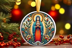 Round Christmas Ornament Sublimation|Clipart Product Image 2