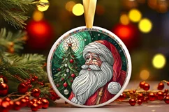 Round Christmas Ornament Sublimation|Clipart Product Image 2