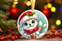Round Christmas Ornament Sublimation|Clipart Product Image 2