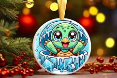 Round Christmas Ornament Sublimation|Clipart Product Image 2