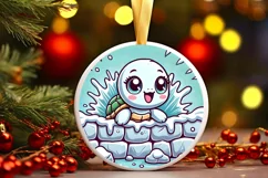 Round Christmas Ornament Sublimation|Clipart Product Image 2