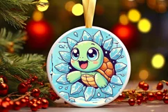 Round Christmas Ornament Sublimation|Clipart Product Image 2