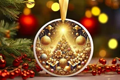 Round Christmas Ornament Sublimation|Clipart Product Image 2