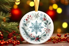 Round Christmas Ornament Sublimation|Clipart Product Image 3