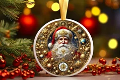 Round Christmas Ornament Sublimation|Clipart Product Image 2