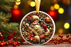 Round Christmas Ornament Sublimation|Clipart Product Image 2