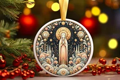 Round Christmas Ornament Sublimation|Clipart Product Image 2