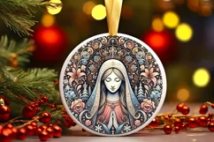 Round Christmas Ornament Sublimation|Clipart Product Image 2