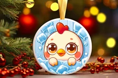 Round Christmas Ornament Sublimation|Clipart Product Image 1