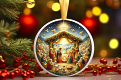 Round Christmass Ornament PNG Product Image 1