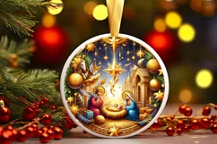 Round Christmas Ornament Sublimation|Clipart Product Image 1