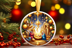 Round Christmass Ornament PNG Product Image 1