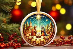 Round Christmas Ornament Sublimation|Clipart Product Image 1