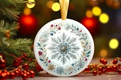 Round Christmas Ornament Sublimation|Clipart Product Image 1