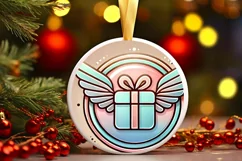 Round Christmas Ornament Sublimation|Clipart Product Image 2