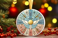 Round Christmas Ornament Sublimation|Clipart Product Image 2