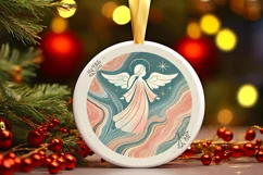 Round Christmas Ornament Sublimation|Clipart Product Image 2