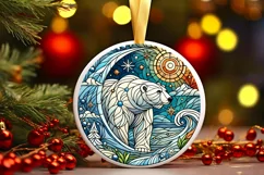 Round Christmas Ornament Sublimation|Clipart Product Image 2