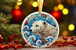 Round Christmas Ornament Sublimation|Clipart Product Image 2