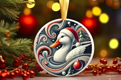 Round Christmas Ornament Sublimation|Clipart Product Image 2