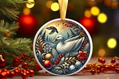 Round Christmas Ornament Sublimation|Clipart Product Image 2