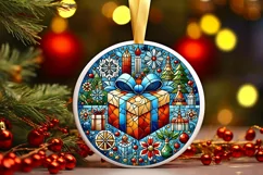 Round Christmas Ornament Sublimation|Clipart Product Image 2