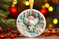 Round Christmas Ornament Sublimation|Clipart Product Image 2