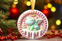 Round Christmas Ornament Sublimation|Clipart Product Image 2